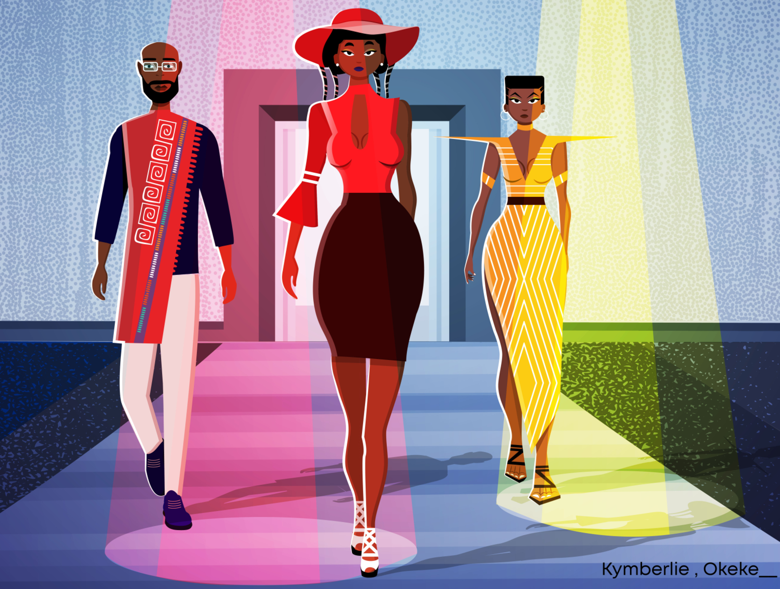 Nairobi Fashion Week african models african models black models catwalk fashion illustration vector