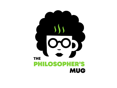 The philosopher's mug logo book club logo coffee coffee shop logo female philosopher nerdy girl