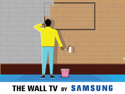 samsung wall tv concept branding illustraion samsung tv vector