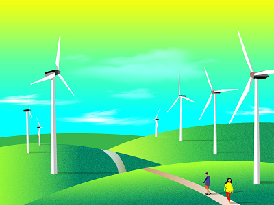 Ngong windmill africa colorful illustrator kenya nairobi ngong vector windmill