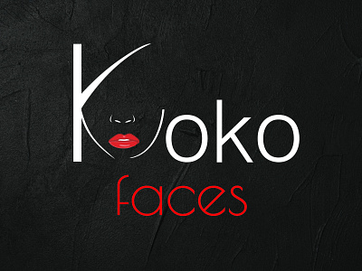 koko faces cosmetics cosmetic face logo illustrator lipstick logo vector