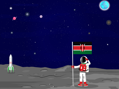 Kenya in space astronaut galaxy kenya moon rocket