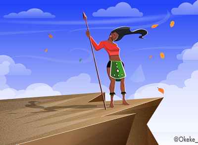 Maasai Warrior fierce illustrator kenya maaasai vector woman spear woman warrior