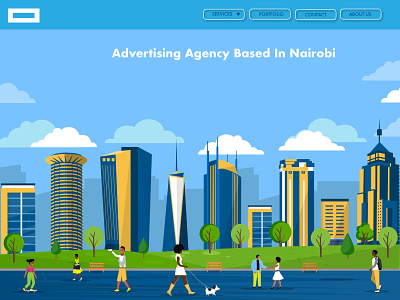 Advertising agency landing page advertising agency cityscape landing page landing page concept nairobi ui ux