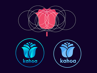 rose flower geometric logo blue gradient colorful flower geometric illustration illustrator kenya logo
