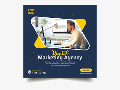 Digital marketing and corporate social media post template instagram banner