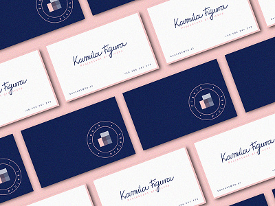 Figura Projekt Business Cards Personal Branding blue branding business card heart logo logotype love personal branding pink stamp