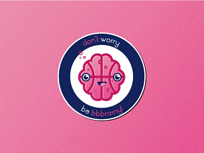 Don't worry, be bbbrainy! brain brainy cleaver contest happy playoff playoff! dribbble sticker pack sticker