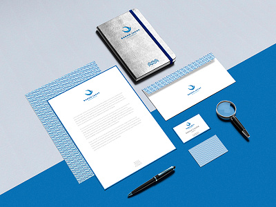 Banan Jacht branding banan blue branding business card logo logotype ocean pattern stationery yacht