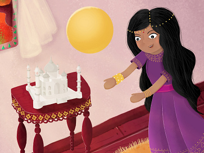 Saj and Prija throw a ball in the dining room ball boy brother child child theme childrens book girl hindu illustration illustration design illustration digital india kids mały saj i wielka przygoda piórko2018 play sculpture sister taj mahal