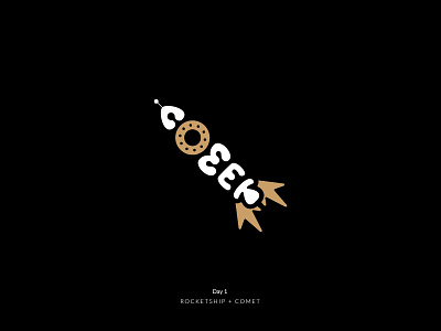 Daily Logo Challenge - Day 1 - Rocketship + Comet