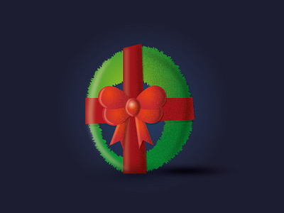4 days till Christmas! christmas christmas ball christmas card ho ho ho ho ho no illustration ribbon vector wreath