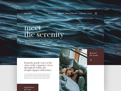 Hotel website :: Meet the serenity design digitalmedia graphicdesign hotel nature ui uidesign webdesign website