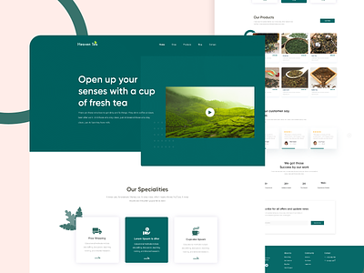 Tea Landing Page account management agency business finance android user experience clean b2b sass new trend clean website responsive design tea tree tea website typography ui ux user experience ux user interface ui web landing page