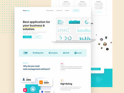 Saas Landing Page Design agency business finance bank credit debit card payment design illustration logo new trend clean website saas landing page template mobile app ios android user experience ux user interface ui web landing page