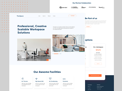 Co-working Landing Page Exploration agency business finance bank credit debit card payment co working design illustration la new trend clean website template mobile app ios android user experience ux web landing page workspace landing page