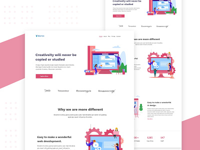 Homepage Marron Agency Website android user experience corporate service contact cryptocurrency blockchain dashboard saas b2b illustration agency website ios app user interface landing page template minimal clean new trend popular trending typography ui ux kit pricing web design homepage