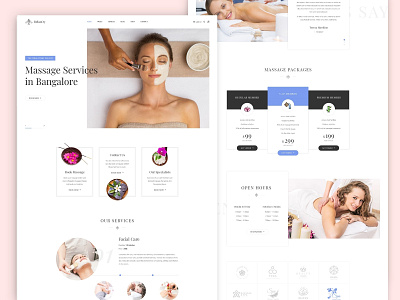 Spa Landing Page agency business finance bar branding massage therapy new trend clean website parlour spa user experience ux web landing page women fashion