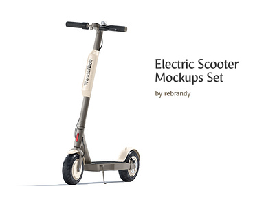 Electric Scooter Mockups Set automatic banner booking delivery e scooter electric excursion hire livery minibike mockup psd rent scooter scoter scouter skooter skouter skuter transport