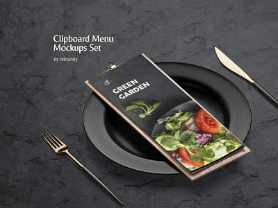 Clipboard Menu Mockups Set board breakfast brochure cafe carte checklist clipboard flier flyer food holder lunch menu mockup page paper psd restaurant tableware wooden