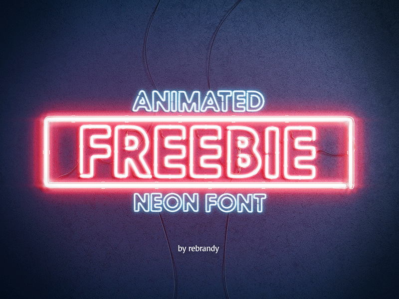 Freebie Animated Neon Font animated animation art character charset creator font fount free freebie glowing illuminated letter lettering neon psd sign signage symbol typeface