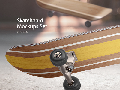 Skateboard Mockups Set board culture deck download flip freestyle mockup panel psd skate skateboard skateboarder skateboarding skater skating sport street teenage wood woody