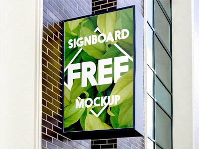 Free Signboard Mockup advertise advertisement advertising banner billboard download free freebie information lightbox logo mockup outdoor panel poster psd shop sign signage signboard