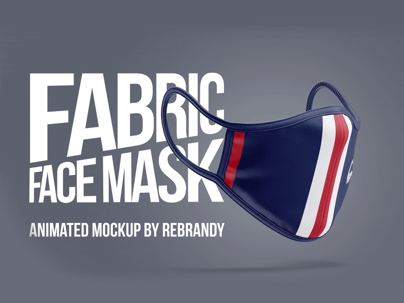 Fabric Face Mask Animated Mockup accessory animated cloth cotton cover covid epidemic mockup protection protective psd quarantine
