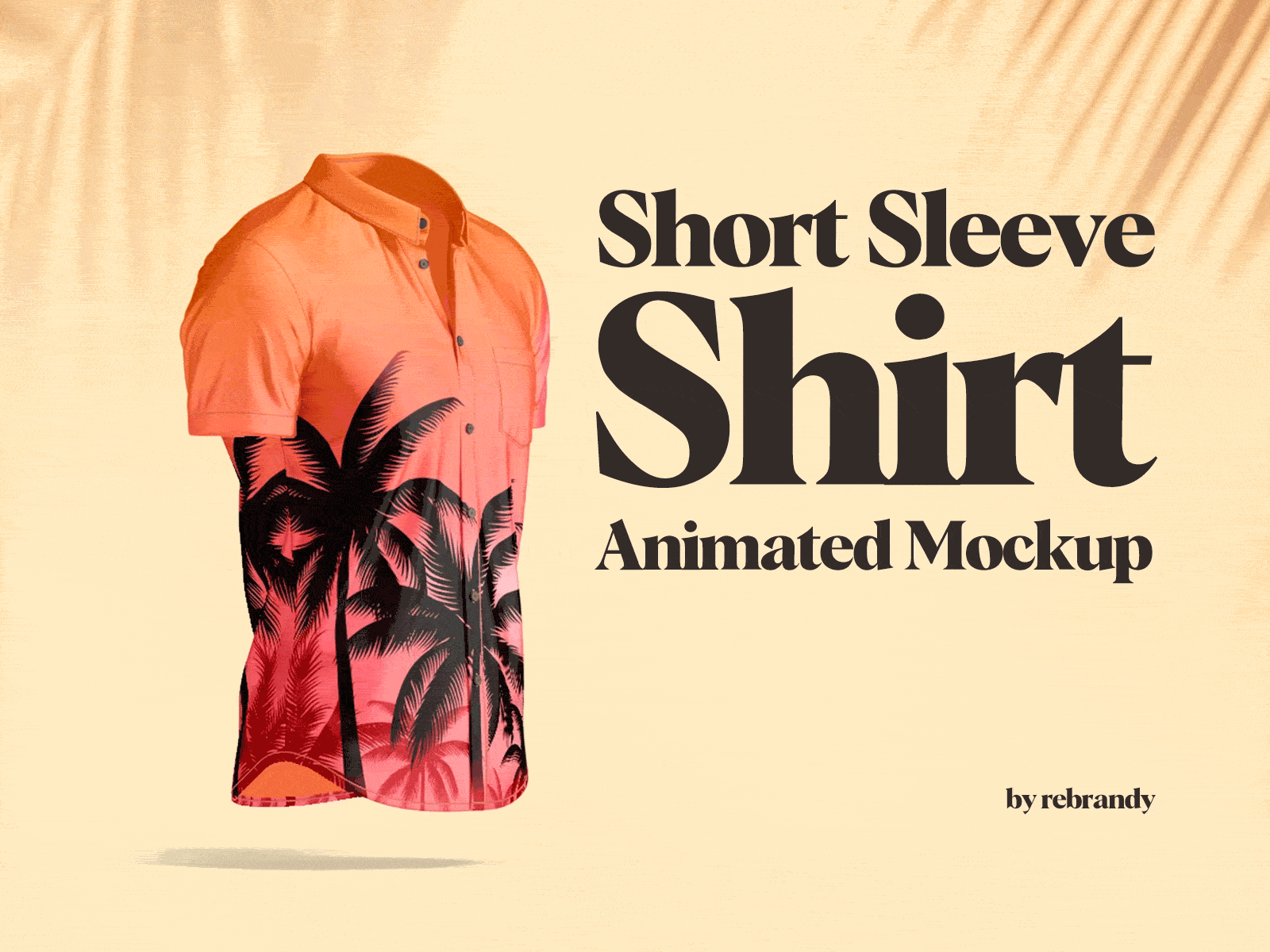 Short Sleeve Shirt Animated Mockup aloha shirt animated apparel collar download hawaii hawaiian jersey mockup psd t shirt