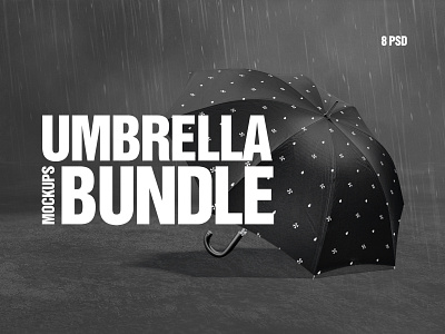 Umbrella Mockups Bundle accessory autumn bumbershoot bundle canopy gingham mockup protect psd rainy sunshade umbel umbrela umbrella weather