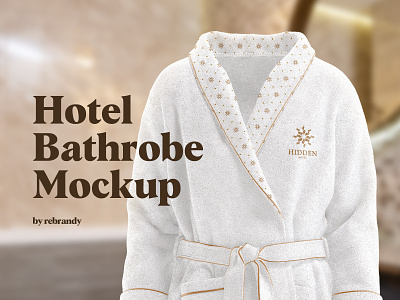 Hotel Bathrobe Mockup backwrap banian download gown hotel housecoat mockup overall psd shower spa wraparound