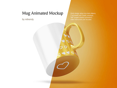 Mug Animated Mockup animated beverage coffee design download drink glassy mock up mockup mug psd rotate