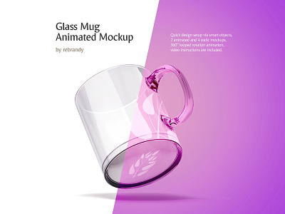 Glass Mug Animated Mockup animation beverage coffee crystal download drink glass mock up mockup mug psd utensil