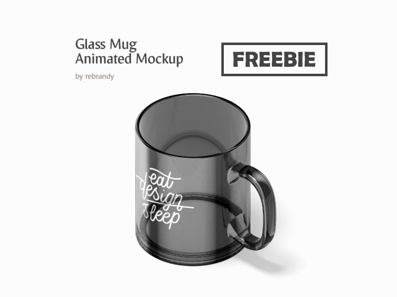 Freebie! New Glass Mug Animated Mockup