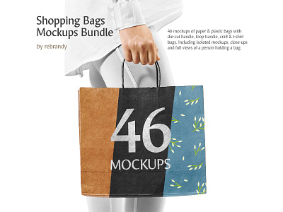 Plastic Shopping Bag w/ Loop Handles Mockup - Half Side View - Free  Download Images High Quality PNG, JPG