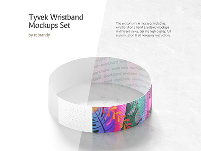 Tyvek Wristband Mockups Set armlet bangle bracelet checking circlet club concert download hospital id identification mockup paper pass patient psd securband security tyvek wristband
