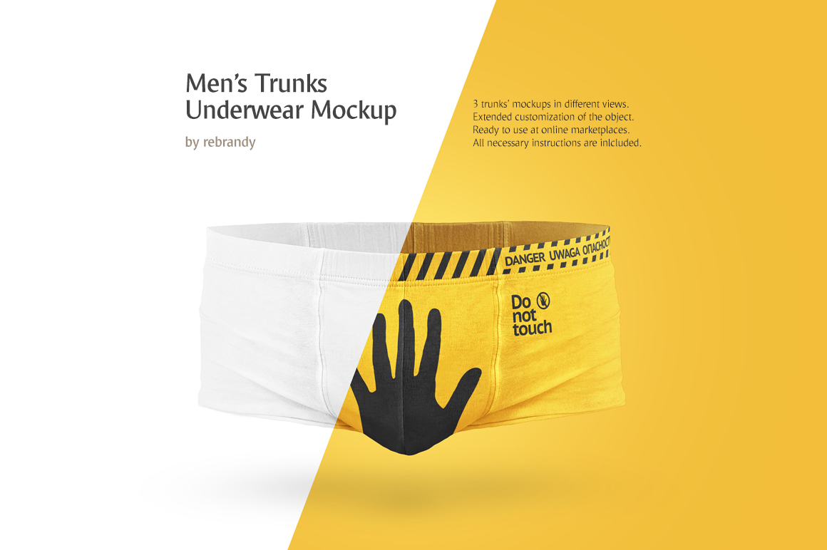 Download Men's Trunks Underwear Mockup by Alexandr Bognat on Dribbble