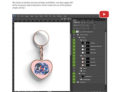 Download Heart Keychain Mockup by Alexandr Bognat on Dribbble