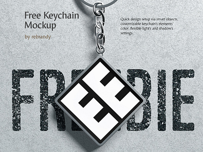 Freebie! Keychain Mockup branding breloque car chain door download free freebie holder home key key chain keychain keyring mock up mockup psd rhombus ring souvenir