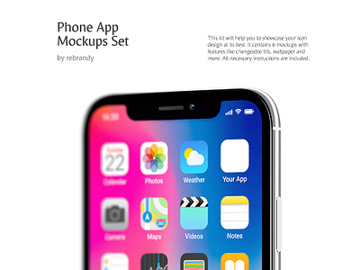 Phone App Mockups Set app apple application display download game icon infiniboard iphone logo menu mock up mockup phone phone app program psd screen smart phone ui