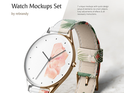 Watch Mockups Set accessories accessory arm band bangle bracelet clock device download hand hour minute mock up psd smart object time timepiece watch watch face wristwatch