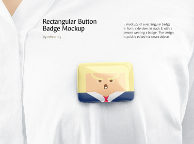 Rectangular Button Badge Mockup banner brooch button badge campaign campaigning canvass clasp clutch company display download emblem enamel mockup name pin psd tag volunteer vote