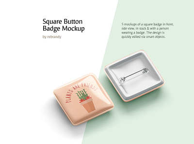 Square Button Badge Mockup advert brooch buton button badge campaigning canvass clasp company corporate display emblem enamel mockup name pin plastic psd square tag volunteer