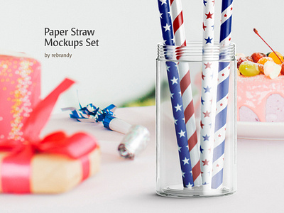 Paper Straw Mockups Set