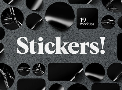 Stickers Mockups Set acrylic adhesive badge banner discount film label logotype mockup note promotion psd sale shop sign stick sticker stickers sticky tag