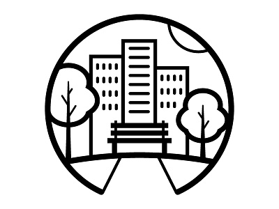 POPS Logo Submission black and white branding city illustration illustrator logo nyc one color parks pictograph pops signage