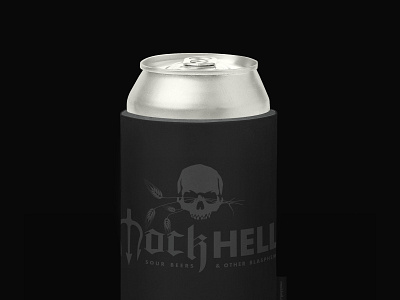 MockHell Sour Brewery Koozie beer beer branding beer can black on black brand branding brewery brewery logo can copywriting design illustration koozie logo naming sour beer typography