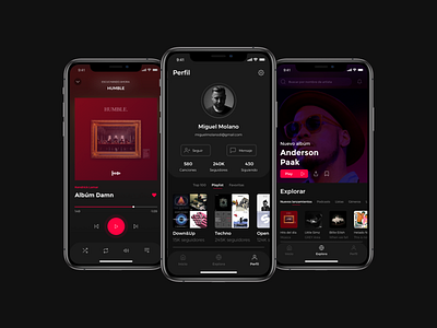 Music App / Concept Design / DarkMode app darkmode music music art photography ui visual design