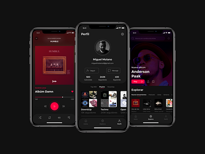 Music App / Concept Design / DarkMode