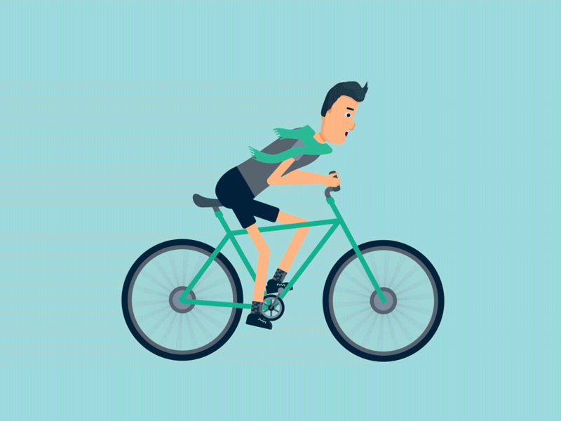 Cycling Fast - After Effects 2d adobe ae aescripts after effects aftereffects animation cartoon character character animation duik explainer flat flat design joysticsnsliders minimal mograph motion graphics rig trendy
